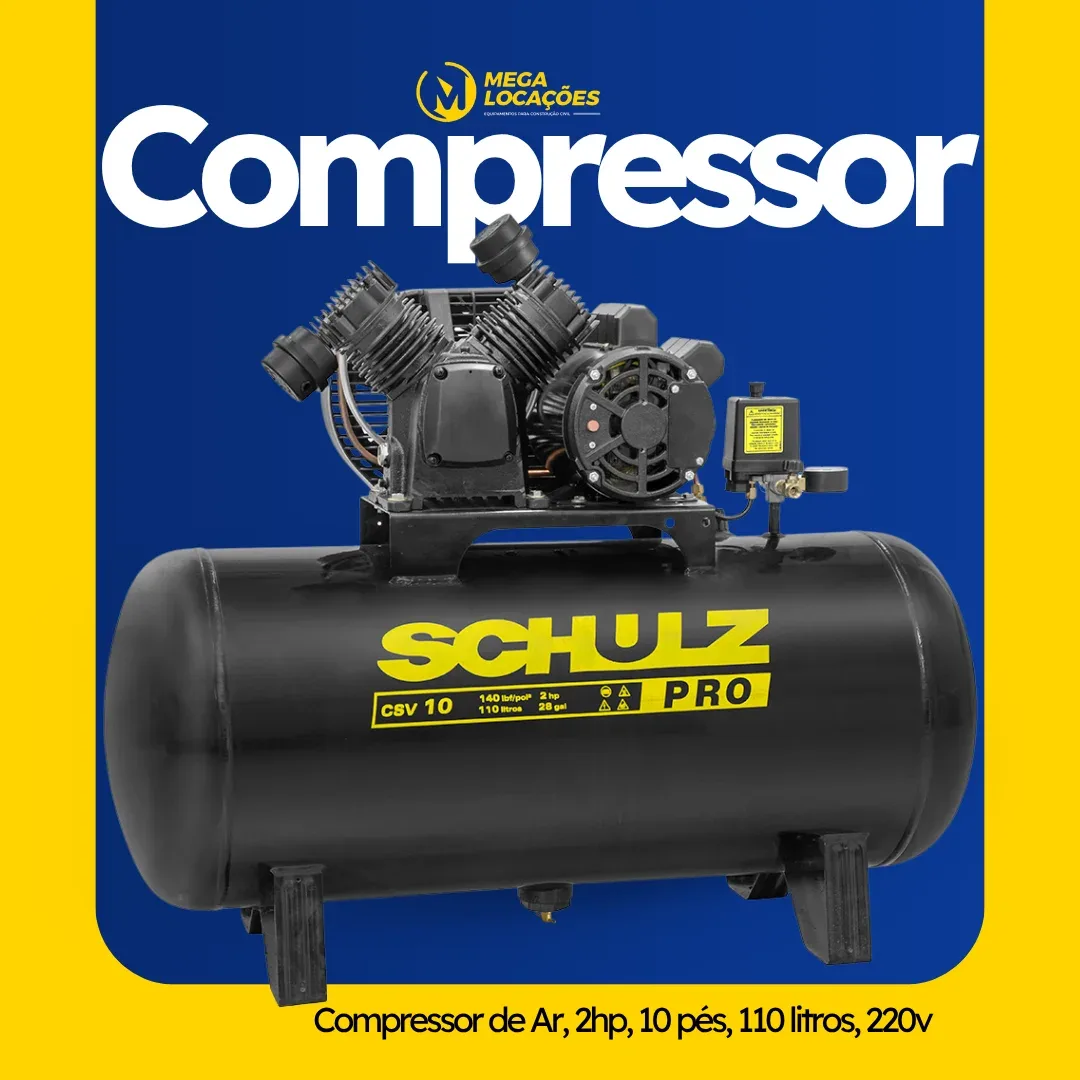 Locação de Compressor de Ar 110 Litros em Cuiabá e Várzea Grande — Mega Locações